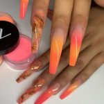 30 Awesome Summer Nail Neon Orange Art Ideas Only For You