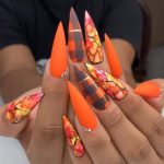 30 Awesome Summer Nail Neon Orange Art Ideas Only For You