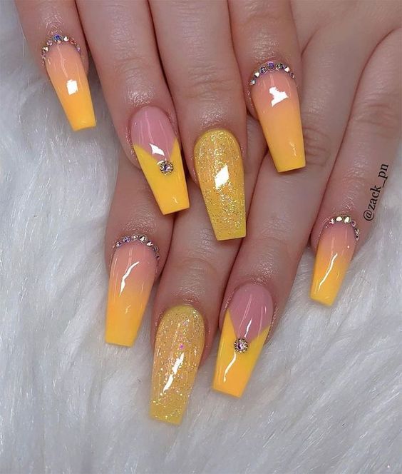 30 Glittering Summer Yellow Nails For All Coffin Nails