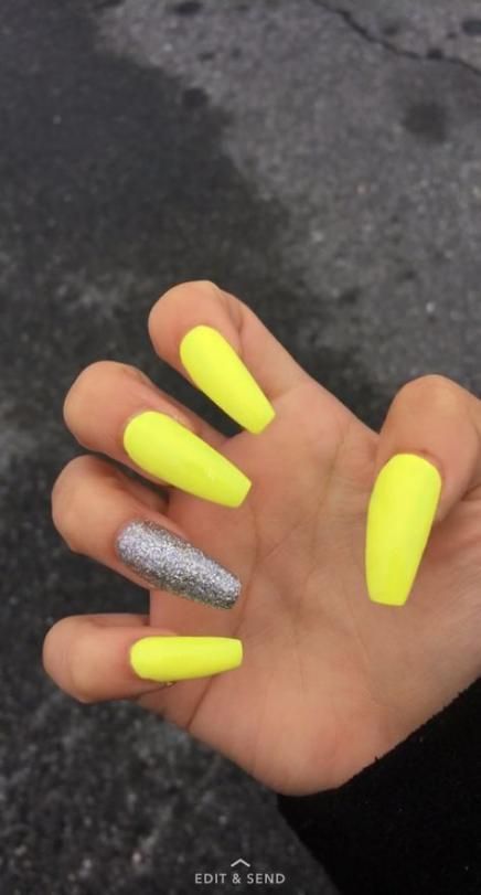 30 Glittering Summer Yellow Nails For All Coffin Nails