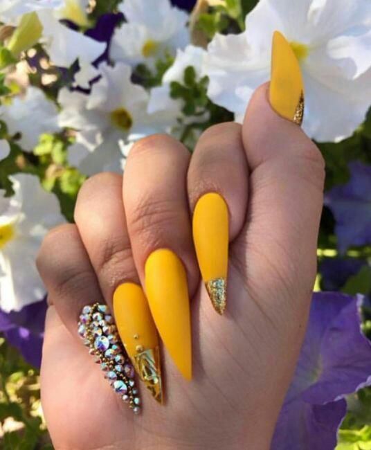 30 Glittering Summer Yellow Nails For All Coffin Nails 2021