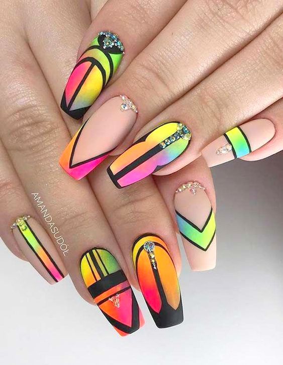 30 Hot Summer Nail Art Designs Neon