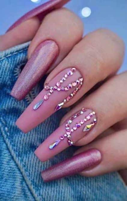 25 Fantastic Pink Nail Designs Glitter Color Combos 2021