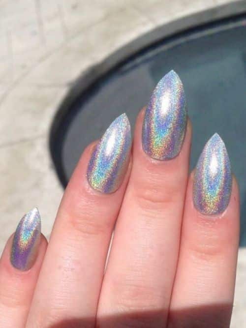 25 Gorgeous Hologram Acrylic Designs for Your Beautiful Nails 2021