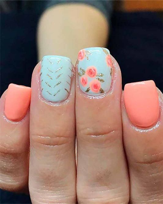 25 Unavoidable Floral Nail Art for Short Nails