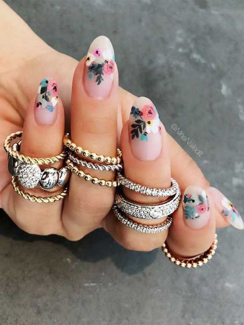 30 Cute and Sexy Spring Nail Art Flowers Floral Designs