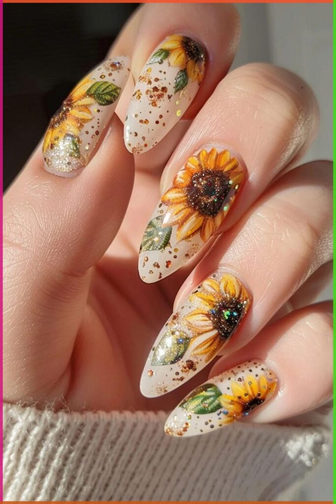 Gel Nail Designs With Flowers