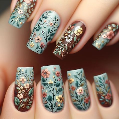 Gel Nail Designs With Flowers