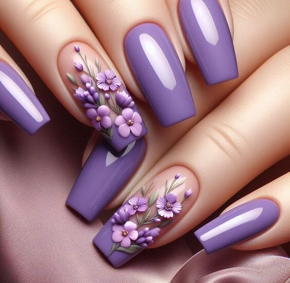 Gel Nail Designs With Flowers