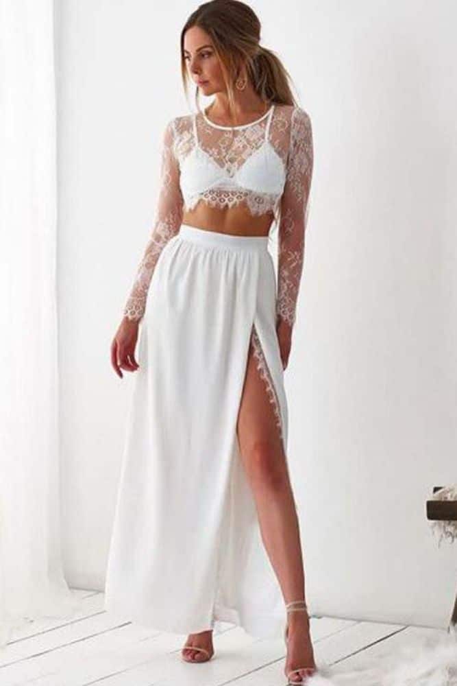 13 Most Beautiful Long Crop Tops Skirt Dress Ideas Only For You 2021