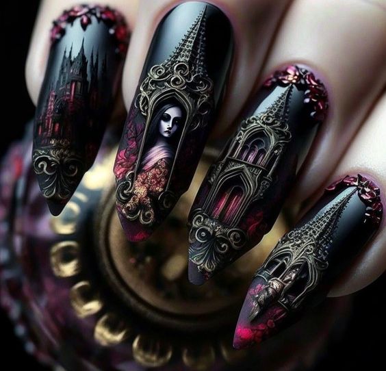 Halloween Coffin Nails