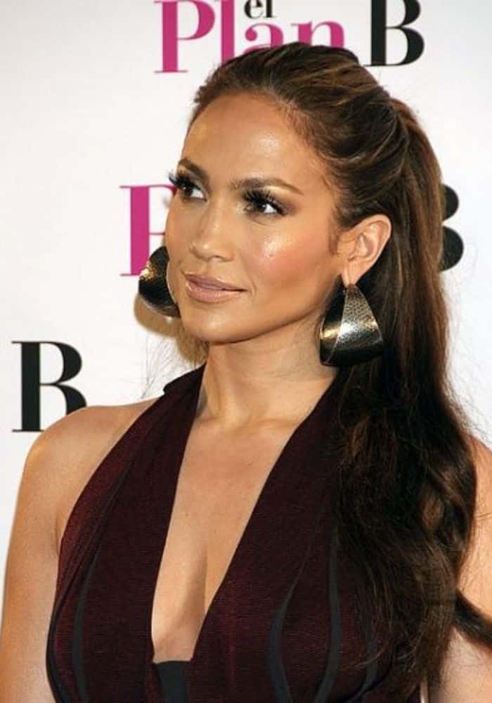Jennifer Lopez Aristocratic Half Up Hairstyles