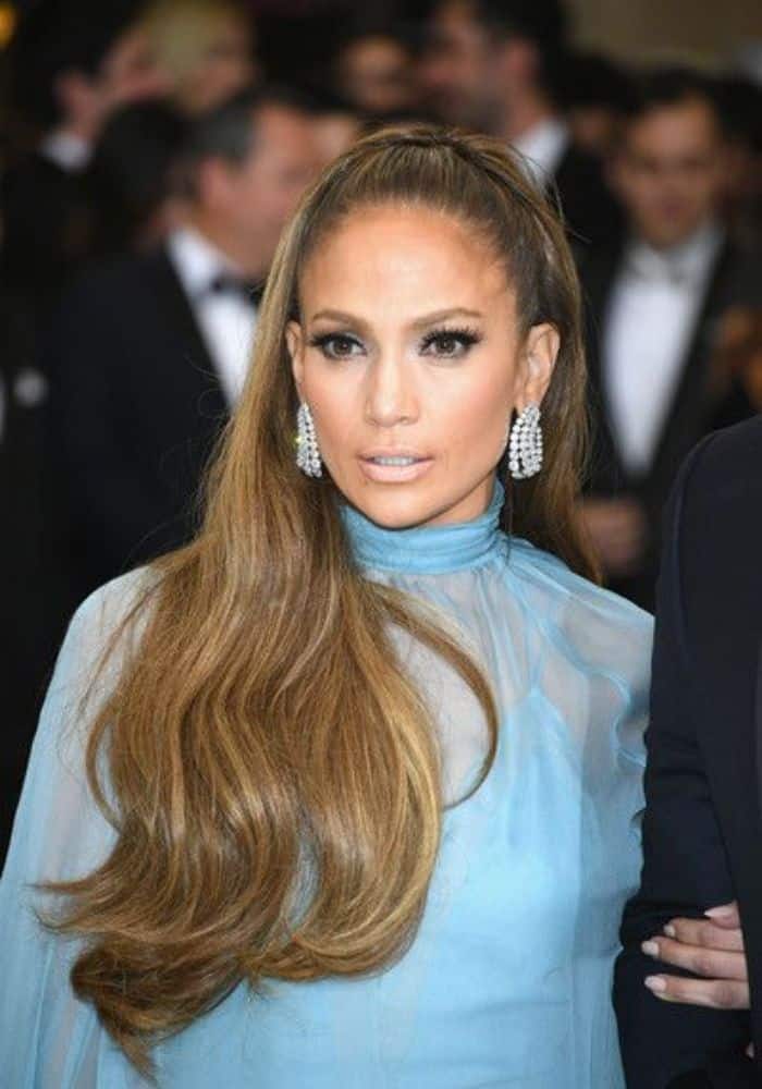 Jennifer Lopez Aristocratic Half Up Hairstyles